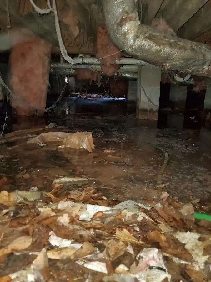Crawl space flood assessment for Commercial Water Damage Restoration in Carencro